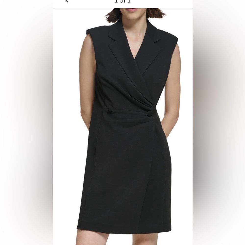 Calvin Klein Sleeveless Black Blazer Dress
